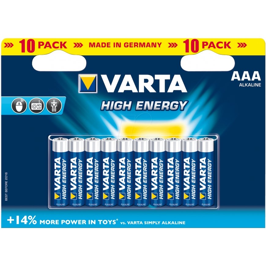 Varta HIGH ENERGY AAA Kertakäyttöinen akku Alkali
