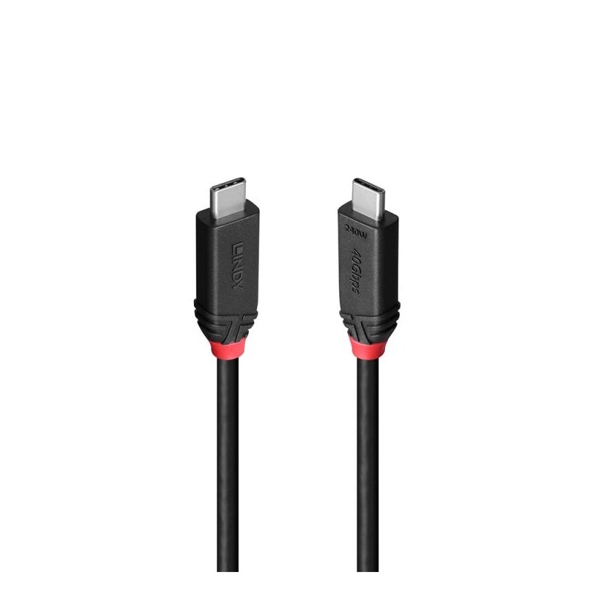 Lindy 37000 USB-kaabel USB4 Gen 3x2 0,5 m USB C Must