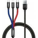 Baseus CAMLT-ASY01 USB-kaapeli 0,3 m USB A USB C/Micro USB A/Lightning musta Baseus CAMLT-ASY01 USB-kaapeli 0,3 m USB A USB C/Micro USB A/Lightning musta