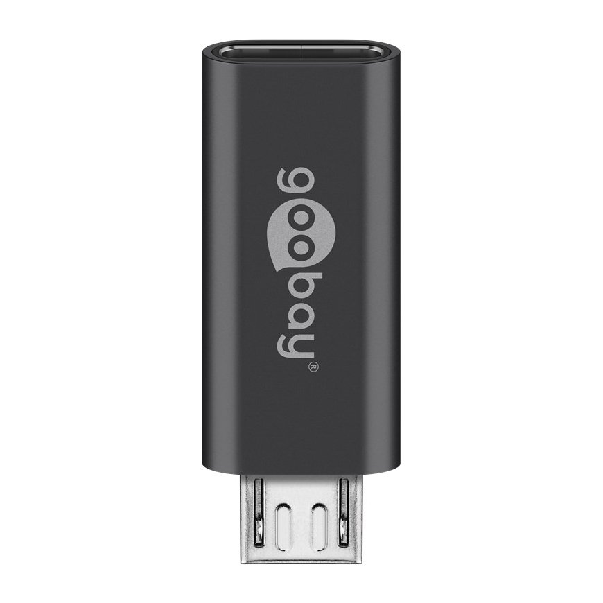 Goobay 55553 kabeļu spraudņu pāreja USB Micro B USB C Pelēks