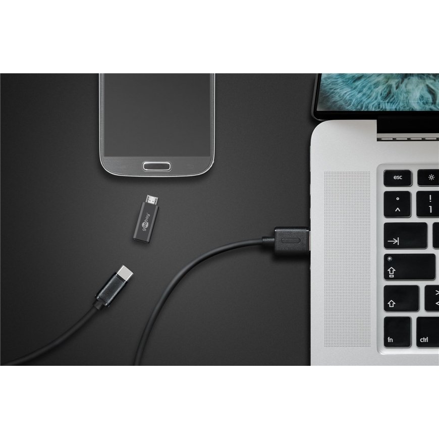 Goobay 55553 kabeļu spraudņu pāreja USB Micro B USB C Pelēks – 2