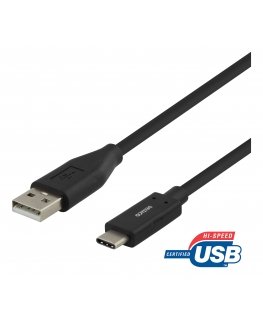 Deltaco USBC-1003M USB kabelis USB 2.0 0,5 m USB A Juoda