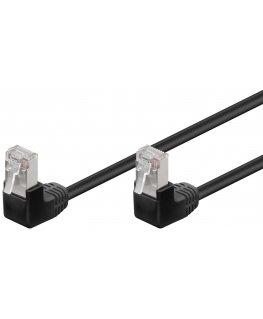 Goobay CAT 5e Patch Cable 2x 90° Angled, F/UTP, black, 5m