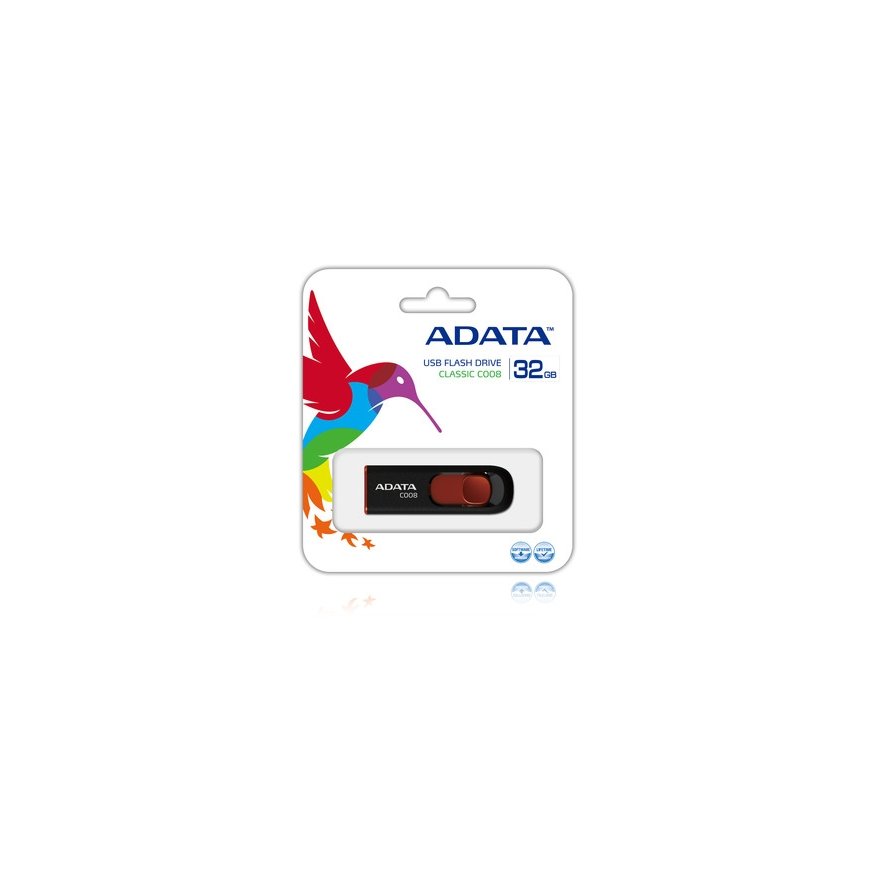 ADATA 32GB C008 USB-muisti USB A-tyyppi 2.0 musta, Punainen – 2