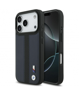 Case BMW M Perforated Stripe Logo MagSafe for iPhone 17 Pro navy