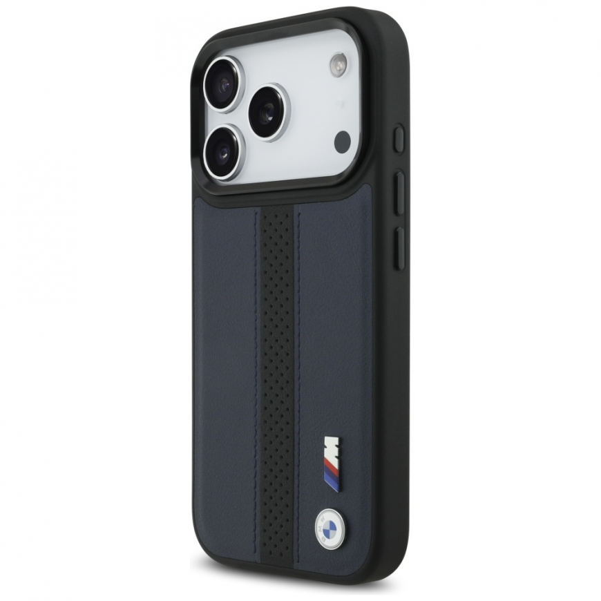 Case BMW M Perforated Stripe Logo MagSafe for iPhone 17 Pro navy – 2
