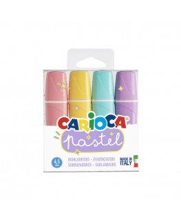 Carioca 43167 маркер 4 шт Скошенный наконечник Мята, Персиковый, Пурпурный, Желтый