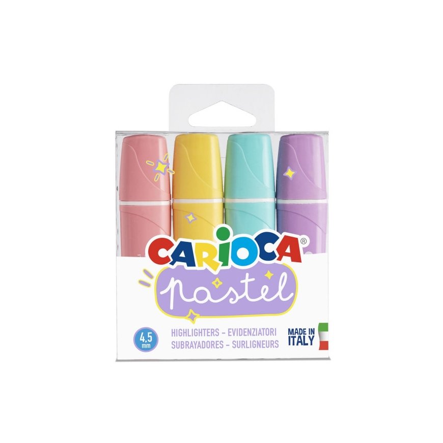 Carioca 43167 marker 4 pc(s) Chisel tip Mint, Peach, Purple, Yellow