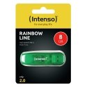Intenso Rainbow Line USB-välkmälu 8 GB USB tüüp A 2.0 Roheline Intenso Rainbow Line USB-välkmälu 8 GB USB tüüp A 2.0 Roheline