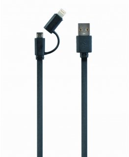 Gembird CC-USB2-AMLM2-1M USB-kaabel USB A Micro-USB B/Lightning Must