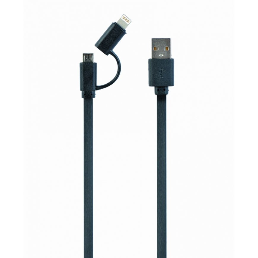Gembird CC-USB2-AMLM2-1M USB кабель USB A Micro-USB B/Lightning Черный