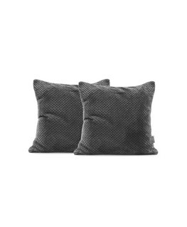 DecoKing dekoratīvais spilvendrāna HENRY grafīta krāsā reljefais žakarda raksts ģeometriskā 45x45 dekoksa.