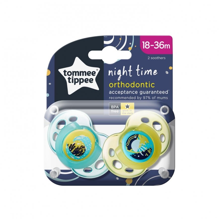 Tommee Tippee Silicone Pacifiers Night Time 18-36 m 2 pcs. (43340094)