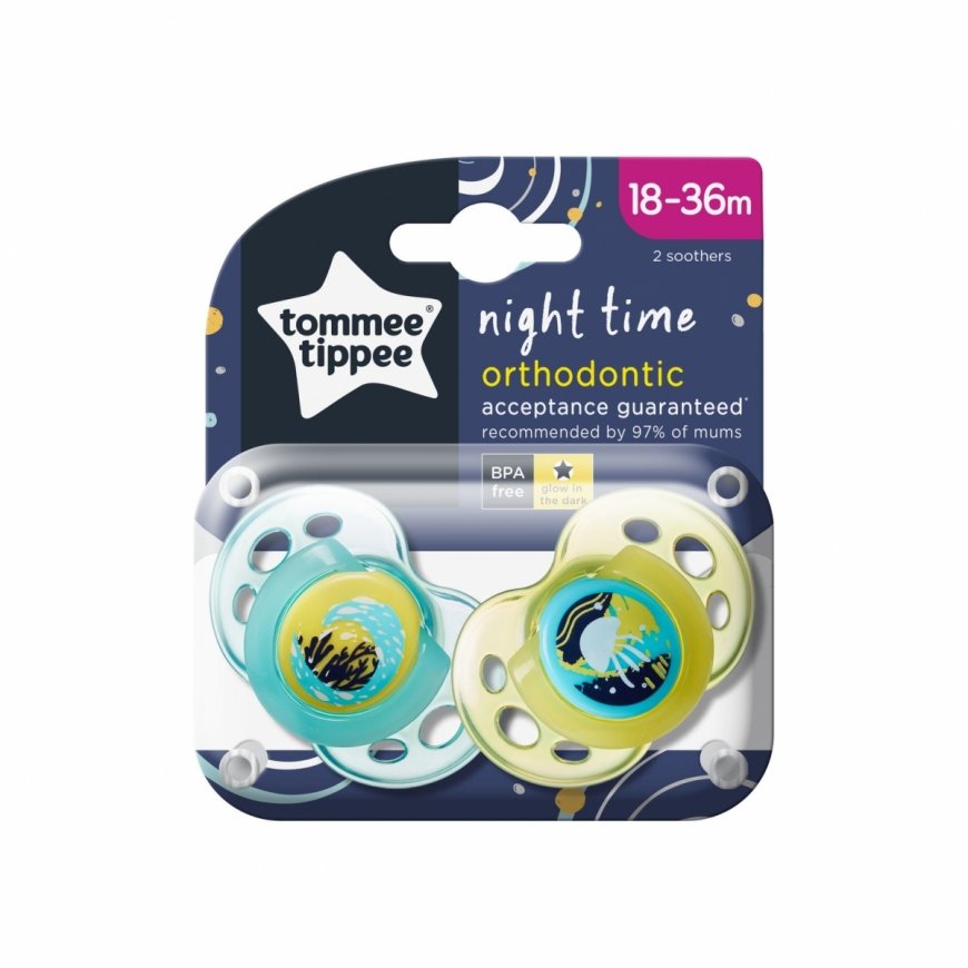 Tommee Tippee Silicone Pacifiers Night Time 18-36 m 2 pcs. (43340094) – 2