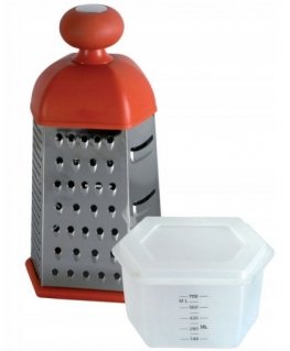 DOMOTTI Patty 22.5 cm six-sided grater with plastic container