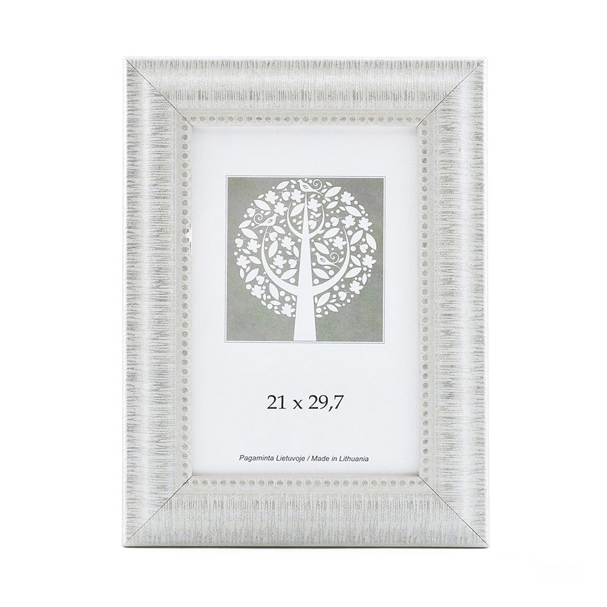 Savex Photo Frame, plastic, A4, 21x29.7 cm, white color inner frame with ornament – 2