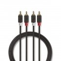 Nedis CABW24200AT10 audio kabelis 1 m 2 x RCA Antracīts Nedis CABW24200AT10 audio kabelis 1 m 2 x RCA Antracīts