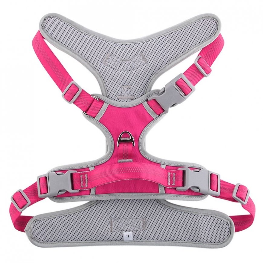 Gloria Dog harness OXFORD B size M pink gray – 2