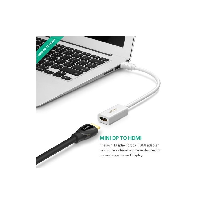 Ugreen 10460 video cable adapter Mini DisplayPort HDMI White – 2