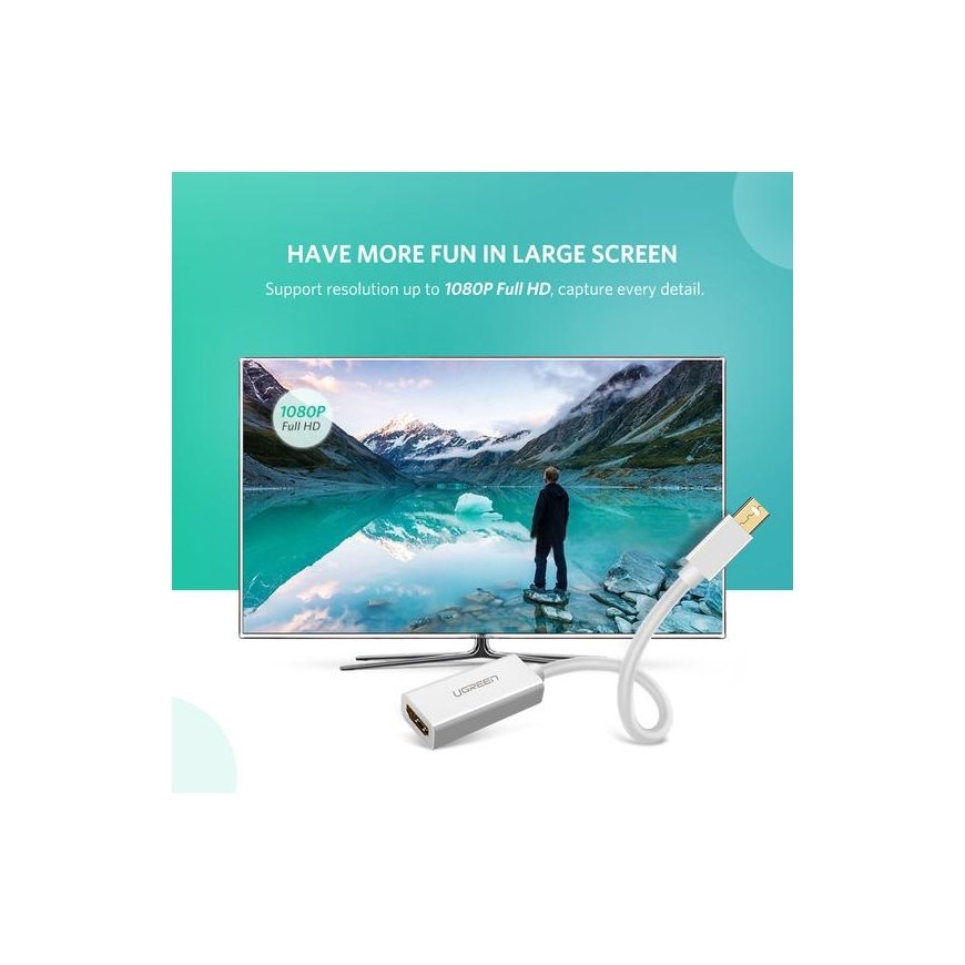 Ugreen 10460 videokaapeli-adapteri Mini DisplayPort HDMI Valkoinen – 4