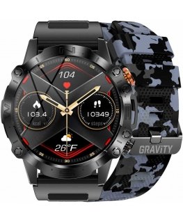 GRAVITY GT20-5 MIESTEN Älykello - AMOLED, LISÄHIHNA (sg024e)