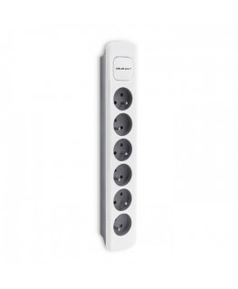 Qoltec 50297 power extension 1.8 m 6 AC outlet(s) Indoor Grey, White