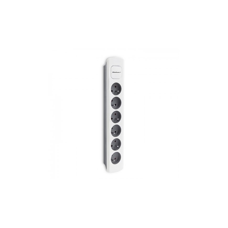 Qoltec 50297 удлинитель 1,8 m 6 розетка(и) Для помещений Серый, Белый