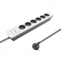 Qoltec 50297 power extension 1.8 m 6 AC outlet(s) Indoor Grey, White Qoltec 50297 power extension 1.8 m 6 AC outlet(s) Indoor Grey, White