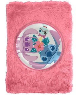 KIDS A5 Notebook Plush Lilo and Stitch with Pink Lines / St00081
