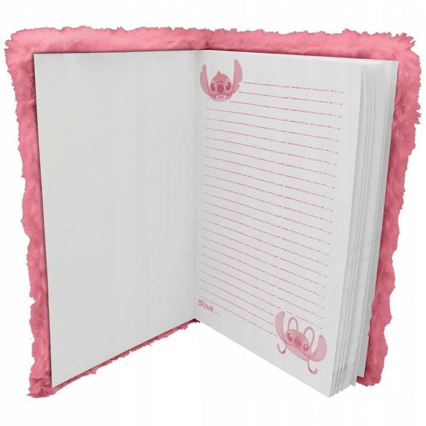 KIDS A5 Notebook Plush Lilo and Stitch with Pink Lines / St00081 – 2