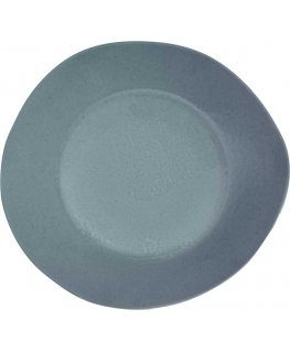 Organic 30 cm Blue Porcelain Dinner Plate AMBITION