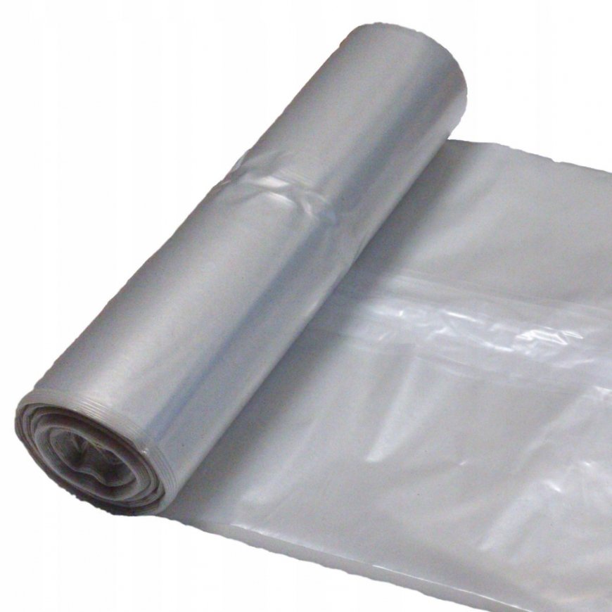 MEVA 50 micron thick garbage bags. durable roll of 25 pcs. - transparent 120L