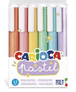 Carioca Pastel marker 6 tk Peitli otsak Sinine, Roheline, Oranž, Pastell, Roosa, Lilla, Kollane