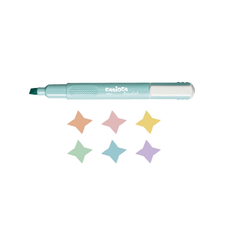 Carioca Pastel marker 6 tk Peitli otsak Sinine, Roheline, Oranž, Pastell, Roosa, Lilla, Kollane – 2