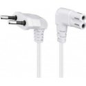Goobay power cable Connection cable with euro plug, angled on both sides, 5 m, white - Cable length 5 m Goobay power cable Connection cable with euro plug, angled on both sides, 5 m, white - Cable length 5 m
