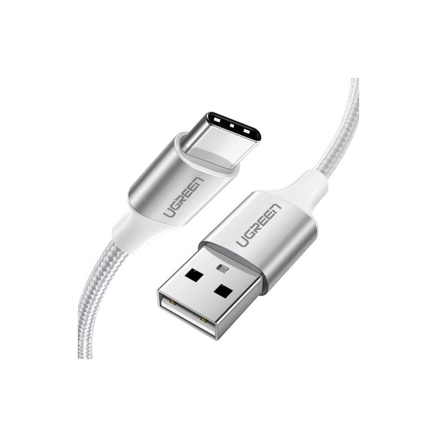Ugreen 60133 USB kabelis 2 m USB C USB A Balts