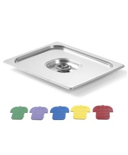 GN konteinerite kaas värviliste klambritega Haccp GN2/4 530x162mm roostevaba teras - Hendi 805275