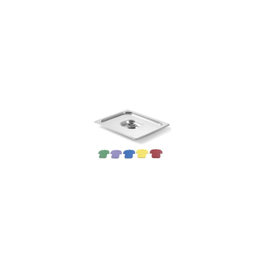 GN konteinerio dangtelis su spalvotais spaustukais Haccp GN2/4 530x162mm nerūdijantis plienas - Hendi 805275