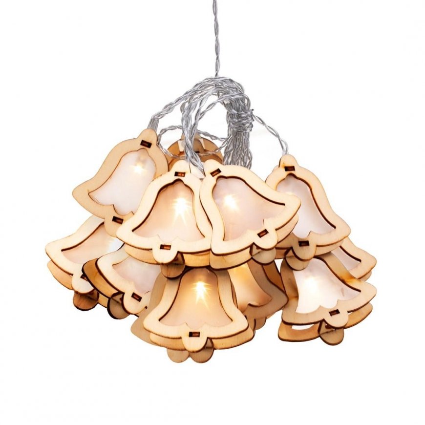 DecoKing LED gaismiņu virtene CRALA WOODENBELL