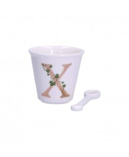 LA PORCELLANA BIANCA UNICO cup with spoon 75 ml, model X