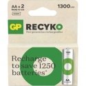 RECHARGEABLE AA BATTERIES GP RECYCLED 1300MAH. 2 PCS. RECHARGEABLE AA BATTERIES GP RECYCLED 1300MAH. 2 PCS.