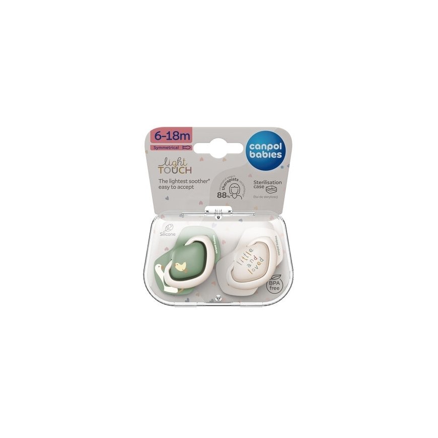 CANPOL BABIES symmetrical silicone pacifier GOOSE, 6-18 months, 2 pcs, 22/667 – 2