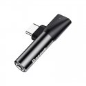 Baseus CATL41-01 kabeļu spraudņu pāreja Type-C Type-C / 3.5 mm Melns Baseus CATL41-01 kabeļu spraudņu pāreja Type-C Type-C / 3.5 mm Melns