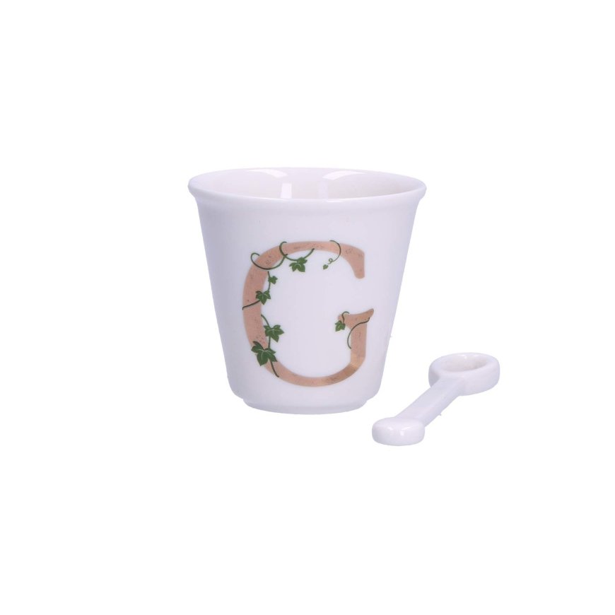 LA PORCELLANA BIANCA UNICO tass 75 ml, disain G koos lusikaga