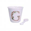 LA PORCELLANA BIANCA UNICO muki lusikalla 75 ml, Design G LA PORCELLANA BIANCA UNICO muki lusikalla 75 ml, Design G
