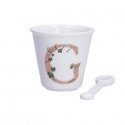 LA PORCELLANA BIANCA UNICO puodelis su šaukštu 75 ml, Design G LA PORCELLANA BIANCA UNICO puodelis su šaukštu 75 ml, Design G