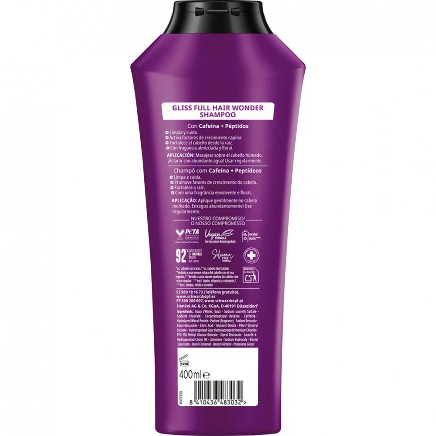 Schwarzkopf Mass Market GLISS FULL HAIR WONDER Shampoo density 400 ml