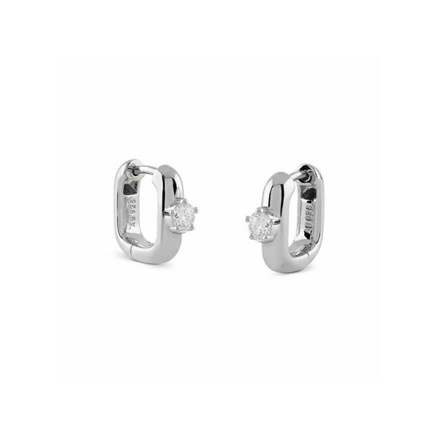 Guess Silver earrings with crystals Nuances JSBE04556JWRHT/U