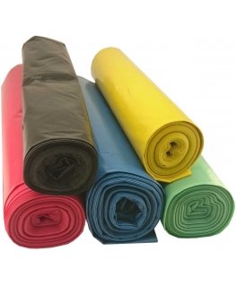 MEVA 80 micron thick garbage bags. durable roll of 15 pcs. - blue 120L