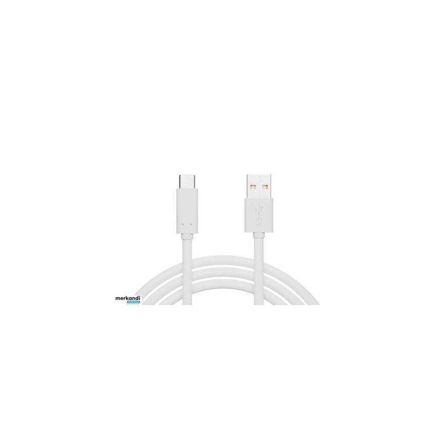 Blow USB 3.0 A - USB-C -liitin 1,5 m valkoinen kaapeli – 2